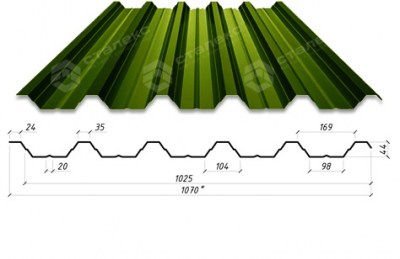 Профнастил H-44 RAL 6020